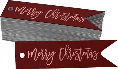 Vista 59 de Etiquetas colgantes con texto en inglés «Merry Christmas» para botellas de papel de aluminio, paquete de 50 unidades Aqua Blue