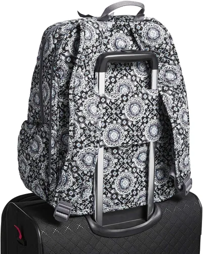 Vista 5 de Vera Bradley - Mochila Campus de algodón, para mujer, Medallón de carbón