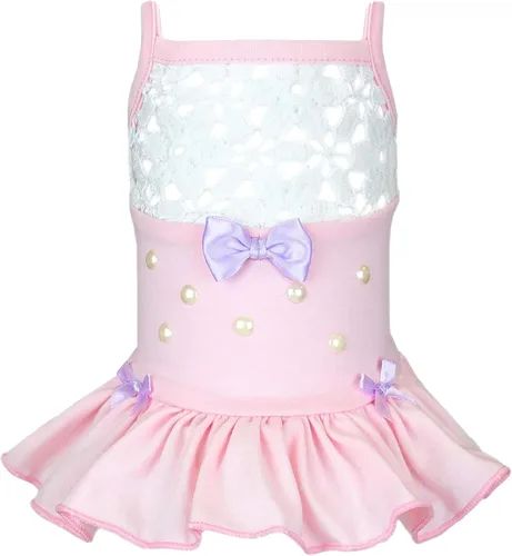 Vista 26 de Vestido de verano de bloque de color de Parisian Pet - Vestido ligero sin mangas - Atuendo de playa - Ropa para lavar a máquina para perros Juego