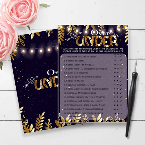 Vista 2 de Tarjeta de juego de despedida de soltera, regalo para boda de compromiso, más o menos, 30 tarjetas
