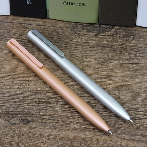 Vista 5 de Gullor Bolígrafo retráctil de metal de estilo simple, tinta negra de punta media, negro