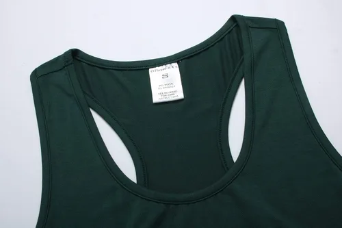 Vista 5 de OThread & Co. Camiseta corta básica para mujer, elástica, casual, cuello redondo, espalda cruzada, deportiva, sin mangas