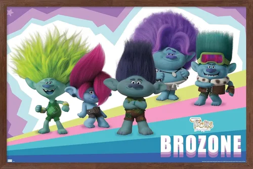 Vista 10 de Trends International Trolls: Band Together - Póster de pared de brozone, 22.4 pulgadas de largo x 14.7 pulgadas, versión enmarcada en madera