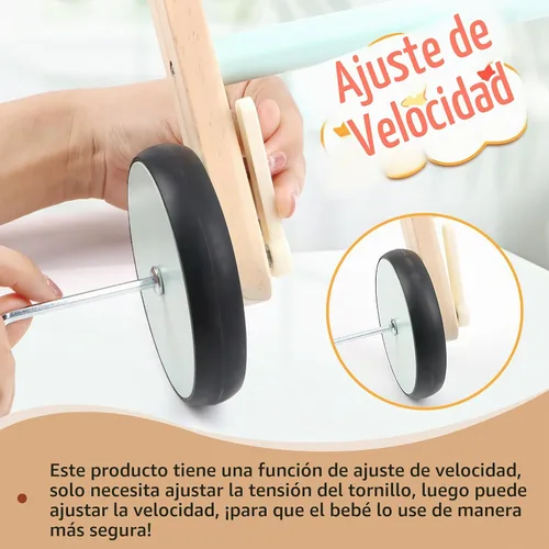 Vista 4 de Cochecito de muñeca de madera para caminar, cochecito de bebé para muñecas