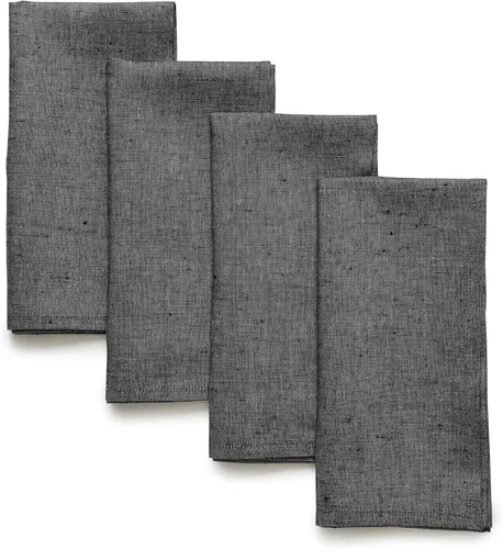 Vista 44 de Solino Home Athena - Juego de 4 manteles individuales cuadrados de lino natural claro de 14 x 14 pulgadas, manteles individuales 100 % lino puro