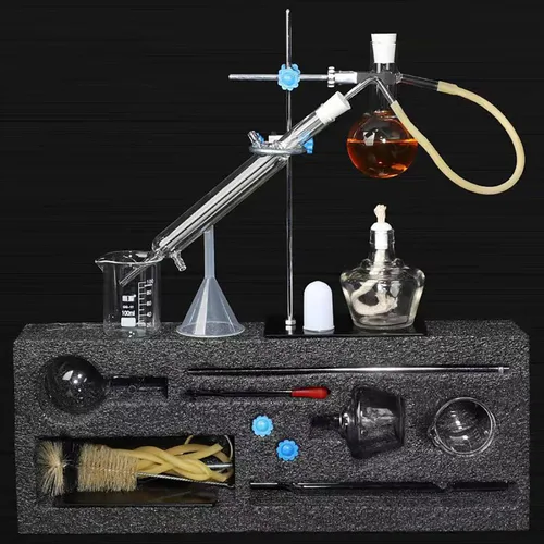 Vista 8 de Destilador casero Destilación para hacer tu propio aceite esencial, destilador de alcohol Kit de cristalería de laboratorio de química, destilación