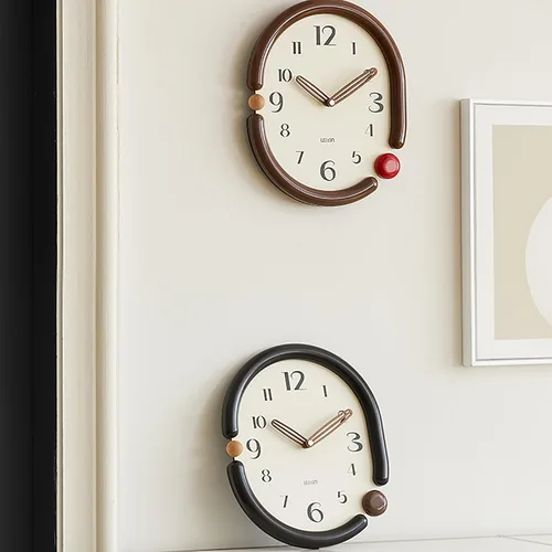 Vista 3 de Wooden Wall Clock, Living Room Decorative Wall Clock, Solid Wood Frame Silent Wall Clock for Bedroom, Living Room, Entryway(Black)