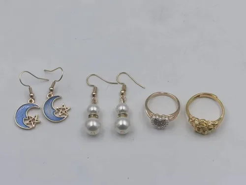Vista 3 de Juego de joyas de plata 925 para mujer, collar de amatista morada, aretes, anillos, pulsera y caja de regalo