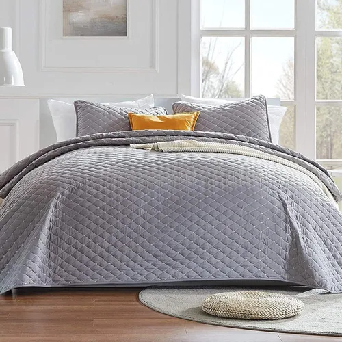 Vista 10 de SLEEP ZONE Juego de edredón estampado de 3 piezas, tamaño matrimonial/queen, juego de ropa de cama reversible ligero para todas las estaciones