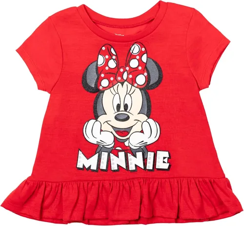 Vista 2 de Disney Minnie Mouse Princess Frozen Little Mermaid T-Shirt Leggings and Scrunchie 3 Piece Outfit Set Infant to Big Kid