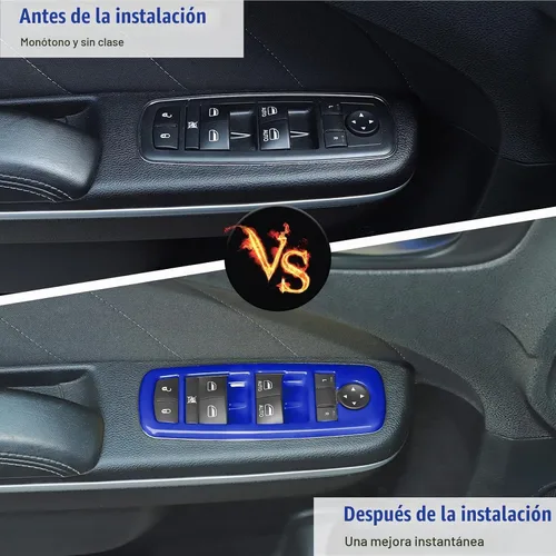 Vista 5 de Voodonala Interruptor de elevación de ventana, botón de control de elevalunas eléctrico, embellecedor para Dodge Charger Durango 2011-2025, para RAM