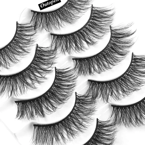 Vista 6 de Pestañas postizas de visón 3D, pestañas postizas naturales y finas, 0.59 pulgadas, pestañas largas y esponjosas, herramientas de maquillaje de ojos