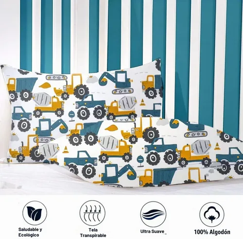 Vista 3 de Almohada para niños pequeños con funda de almohada, almohadas suaves de algodón orgánico para cuna de dinosaurio para niños, lavable e