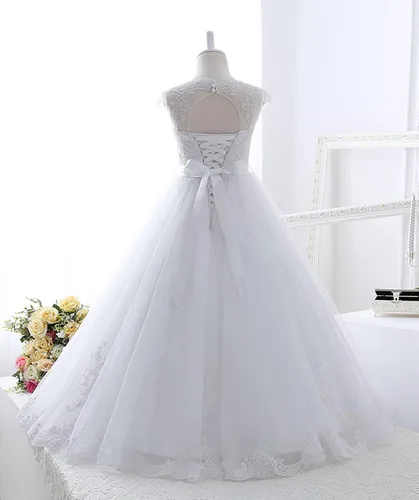 Vista 3 de Magicdress - Vestidos blancos de bautismo de primera comunión para niñas 7-16, vestido de princesa de encaje para niñas 10