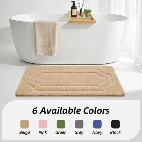 Vista 8 de BEQHAUSE Alfombra de Baño-Antideslizante-Tapete de Baño-Suave y Absorbente-Tapete de Ducha-Tapetes de Baño de Poliéster para Baño Lavables a Máquina