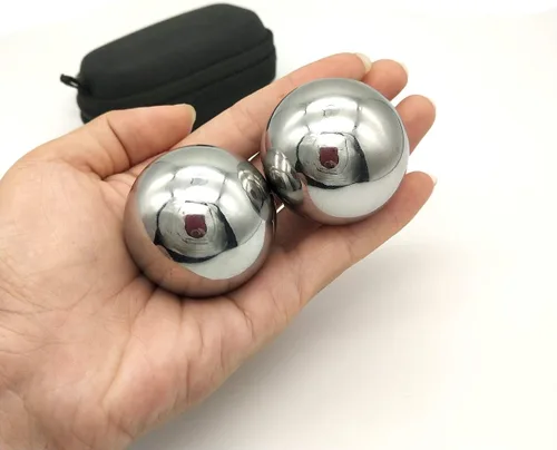 Vista 4 de Z QINGZHENG - Pelotas Baoding de acero inoxidable sólido de 1.66 pulgadas, 1.66 pulgadas, balón de mano de masaje para ejercicio de salud
