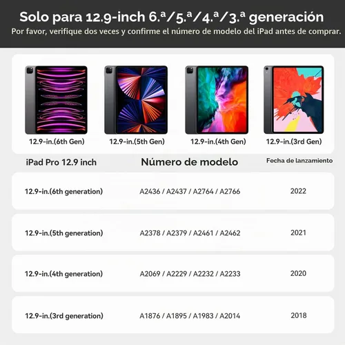 Vista 2 de Funda de teclado para iPad Air de 13 pulgadas (M3/M2, 2025/2024) y iPad Pro de 12.9 pulgadas (3ª/4ª/5ª/6ª Gen): Funda de teclado Bluetooth magnética