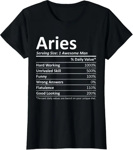 Vista 29 de ARIES Nutrition - Camiseta divertida de regalo con nombre personalizado para cumpleaños, Negro, S