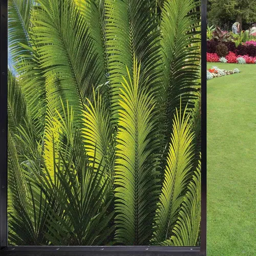 Vista 11 de Película decorativa de privacidad para ventana, control de calor, bloqueo solar, protección UV, diseño de bosque de abedul, adherencia estática