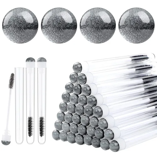Vista 17 de Dming - Cepillo para pestañas, herramienta de maquillaje, suministros para extensiones de pestañas, cepillo de limpieza, rímel con diamante, 50