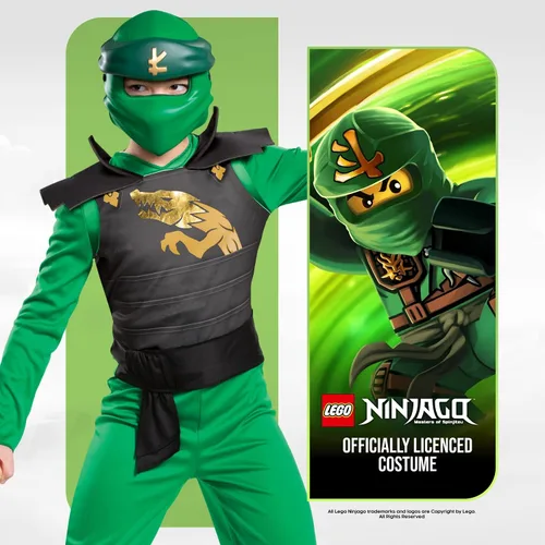 Vista 2 de Disfraz de Lloyd para niños overol clásico con temática de Lego Ninjago Legacy para niños