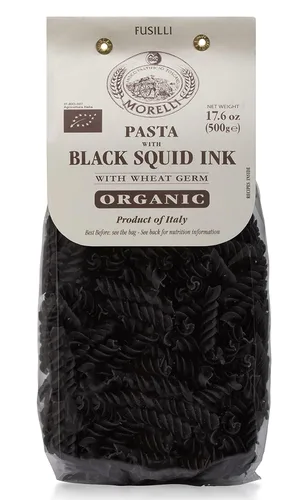 Vista 8 de Morelli Pasta de tinta de calamar Fusilli (Rotini) - Pasta orgánica italiana - Fideos de pasta negra - Sémola de trigo duro - Nero Di Seppia Hecho