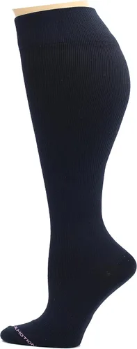 Vista 5 de Dr. Motion 4 pares de calcetines de compresión de pantorrilla ancha para mujer, talla grande, soporte graduado