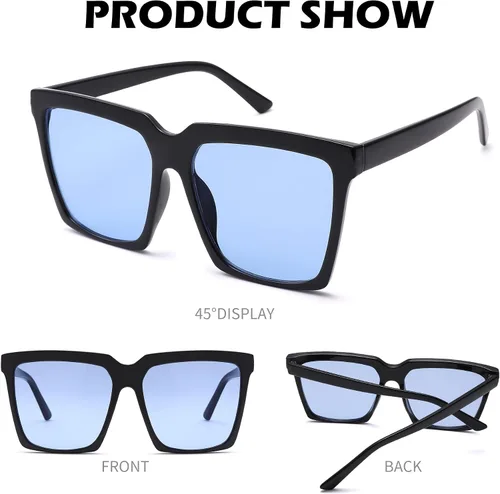 Vista 8 de Gafas de sol cuadradas de gran tamaño para mujeres y hombres, a la moda, lujosas, con marco grande