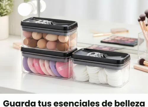 Vista 5 de Felli Flip Tite Contenedor de almacenamiento de alimentos con tapa de 4 pulgadas, rectángulo, anillo hermético con cierre abatible, juego de Negro