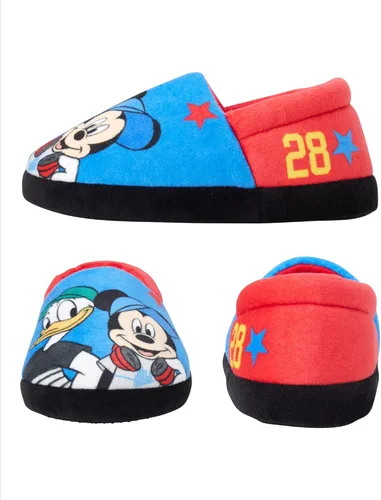 Vista 3 de Disney Boys Mickey Mouse Slippers Cozy Plush Fuzzy Slippers Non-Slip Non-Skid Slippers for Boys ToddlerLittle Kid