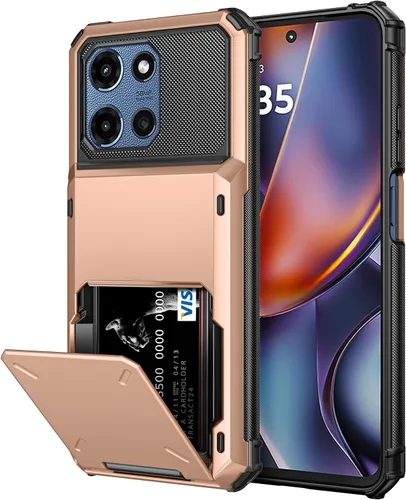 Vista 23 de Vofolen Funda tipo cartera para Moto G Play 2025 con tarjetero de doble capa, resistente, a prueba de golpes, protección contra caídas, tapa oculta