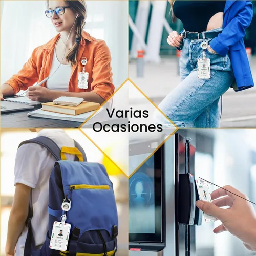 Vista 6 de Cordones de Navidad para insignias de identificación, carrete de insignia arcoíris resistente con clip de mosquetón, soporte de insignia