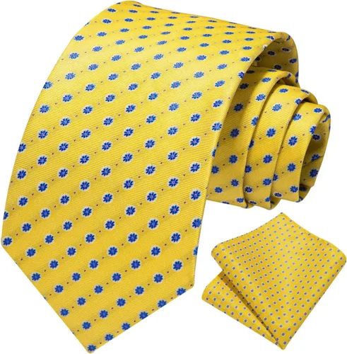 Vista 81 de HISDERN Corbatas para hombre, corbata de cachemira y bolsillo cuadrado tejido clásico floral para hombre, corbata de fiesta de boda