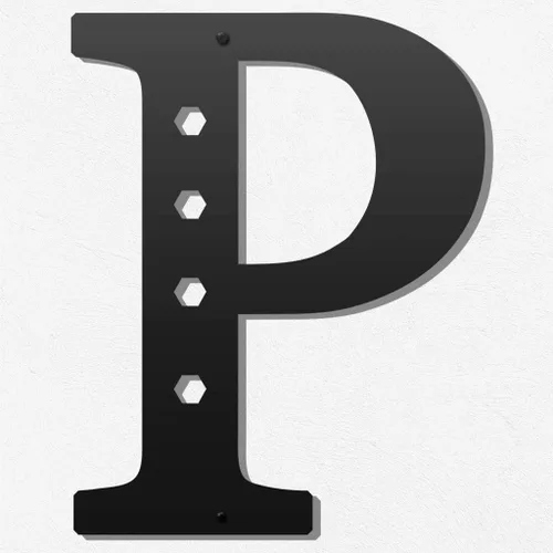 Vista 17 de Letras metálicas para decoración de pared de 12 pulgadas, letras colgantes negras, letras visuales 3D grandes del alfabeto moderno, decoración