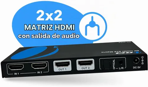 Vista 2 de OREI Interruptor de matriz HDMI 2x2 – 8K HDMI 2.1, EDID, IR, VRR, FVA, ALLM