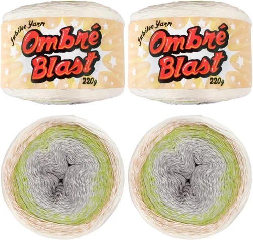 Vista 59 de JubileeYarn - Hilo Ombré Blast (7.76 oz/torta de algodón para bebé, 1 torta)