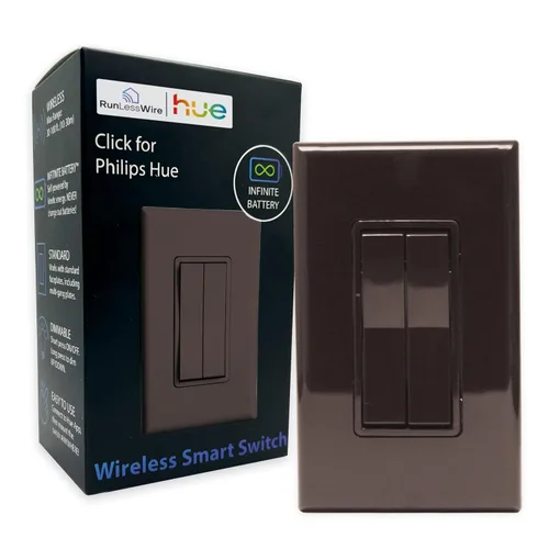 Vista 12 de RunLessWire Haga clic para Philips Hue – Interruptor de luz inteligente inalámbrico sin batería, rango de 30 pies – Funciona de forma nativa