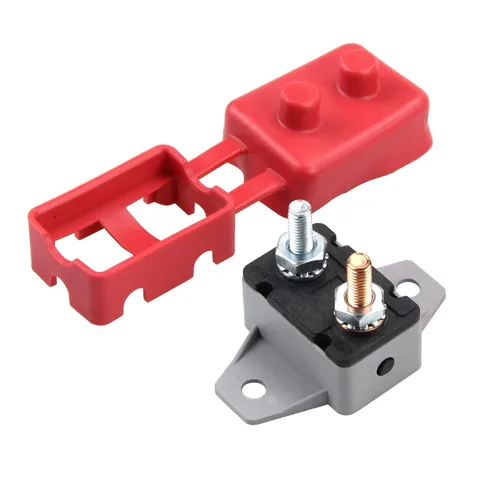 Vista 7 de ZOOKOTO Disyuntor de reinicio manual de 12 V/24 V con tapa para barco marino, cargadores de batería, camiones, autobuses, coches eléctricos, motores
