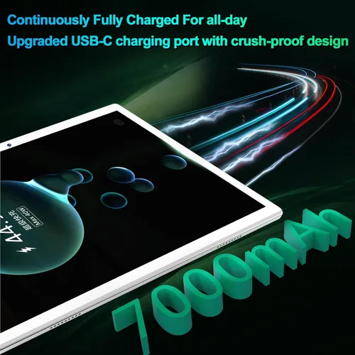 Vista 5 de KADYBE Tablet 2024 Tabletas Android de 10 pulgadas, última tableta con estuche de 128 GB de almacenamiento+16 GB de RAM+1 TB expandible, cámara