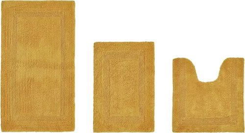 Vista 579 de Better Trends - Juego de 2 alfombras de baño 100% algodón, extra suaves, con borlas, de 17" x 24", alfombra de baño superabsorbente y reversible