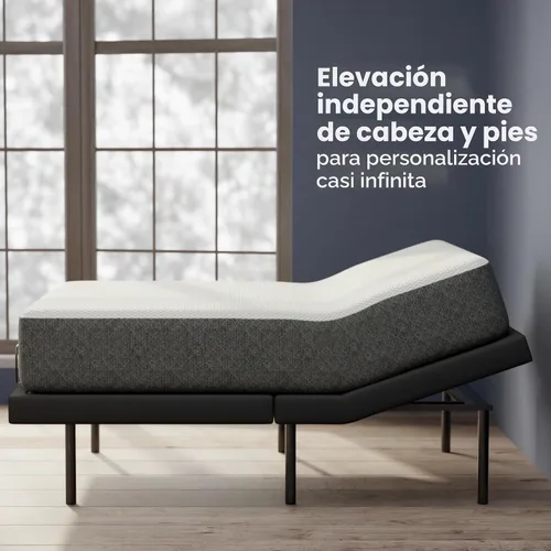 Vista 4 de Cama ajustable GhostBed Queen con colchón de espuma viscoelástica de 11