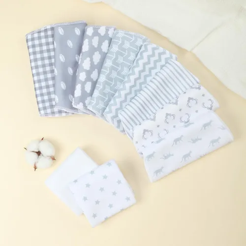 Vista 8 de Juego de 10 paños para eructar para bebés niños y niñas - Paño orgánico para eructos de bebé, toallitas para bebé, trapos para eructos, paños