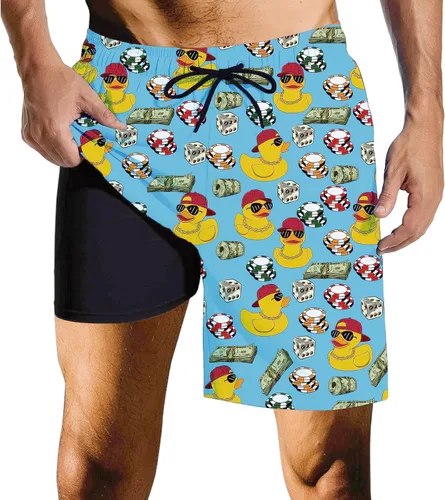 Vista 8 de Bañador para hombre cadena dorada