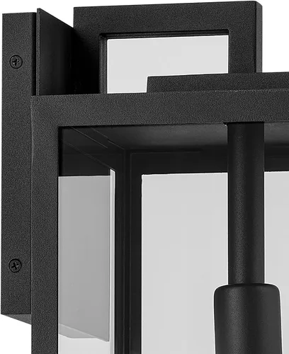 Vista 4 de Kichler Branner - Lámpara de pared para exteriores, cristal transparente, color negro texturizado