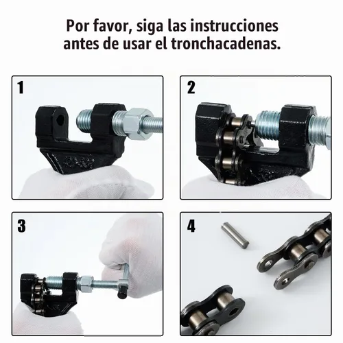 Vista 5 de DYC - Cadena de motocicleta 428H, 122 eslabones con rompecadas, cadena resistente 428 para motocicleta de 125, 150, 200 cc, mini bicicleta