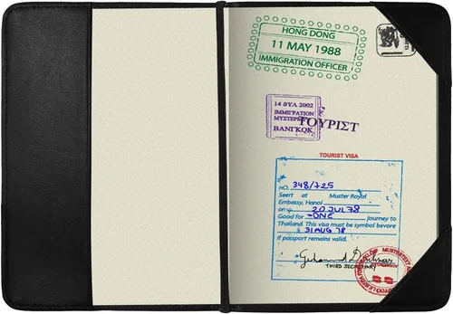 Vista 3 de My Daily - Funda protectora para pasaporte de piel con diseño de perro lindo, perro 4, Cartera delgada