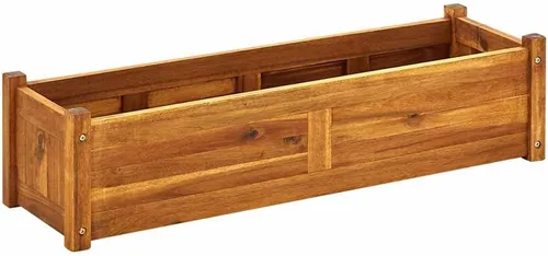 Vista 9 de vidaXL - Cama elevada para jardín, madera de acacia, 29.9 x 10.9 x 9.8 pulgadas