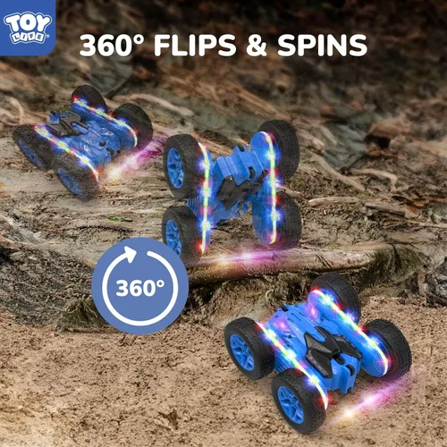Vista 4 de TOY Life Coche de control remoto para niños, 2.4G HZ, auto de acrobacias a control remoto, juguetes de control remoto para niños y niñas, auto
