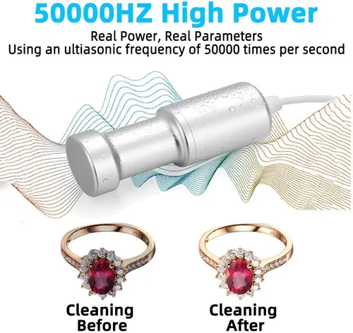 Vista 2 de BlumWay Máquina limpiadora de joyas, limpiador ultrasónico portátil para el hogar, máquina de limpieza ultrasónica profesional para joyas, diamantes