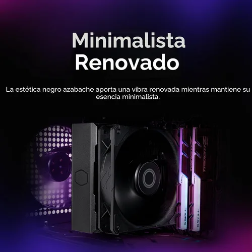 Vista 9 de Cooler Master Hyper 212 - Enfriador de aire negro para CPU, 4 tubos de calor, ventilador PWM